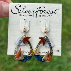 NWT Silver Forest Sailboat Earrings ⛵️